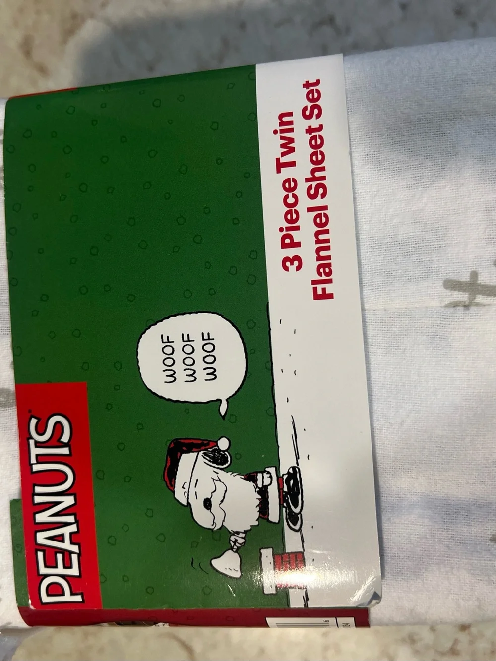 Peanuts White and Red Holiday Flannel Sheet Set
